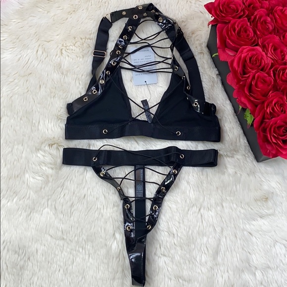 ANN SUMMERS Lady Minx Strappy Bralette & Thong Set - Picture 3 of 11